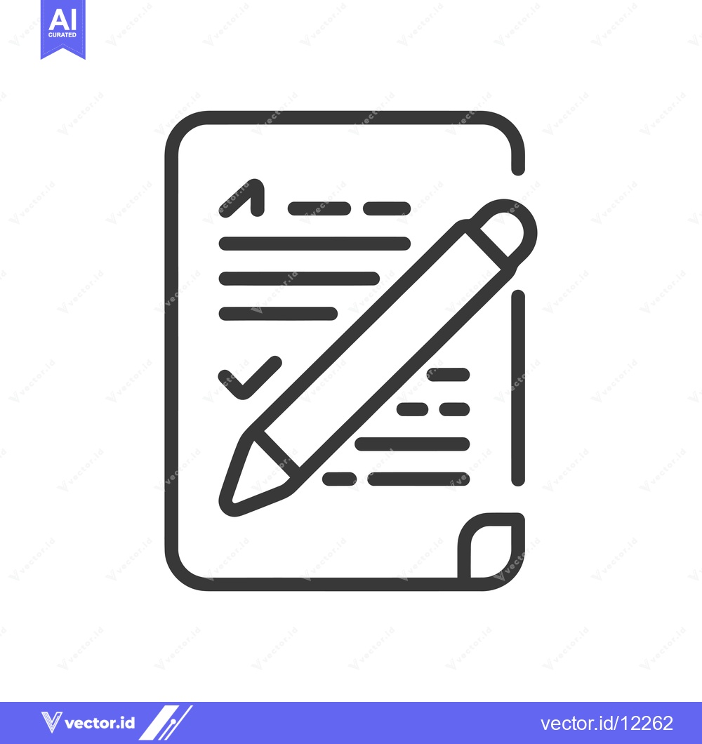 Premium Vector dari A Checklist with a Pencil Icon on Paper