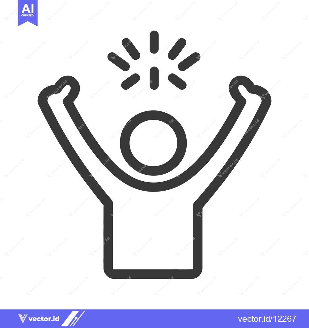 Premium Vector dari A simple line art representation of human happiness and success