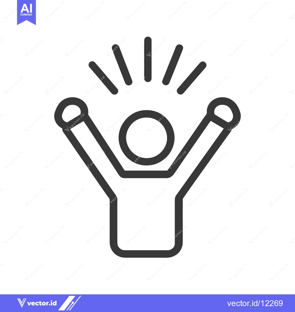 Premium Vector of A simple icon represents joy and excitement with radiating lines