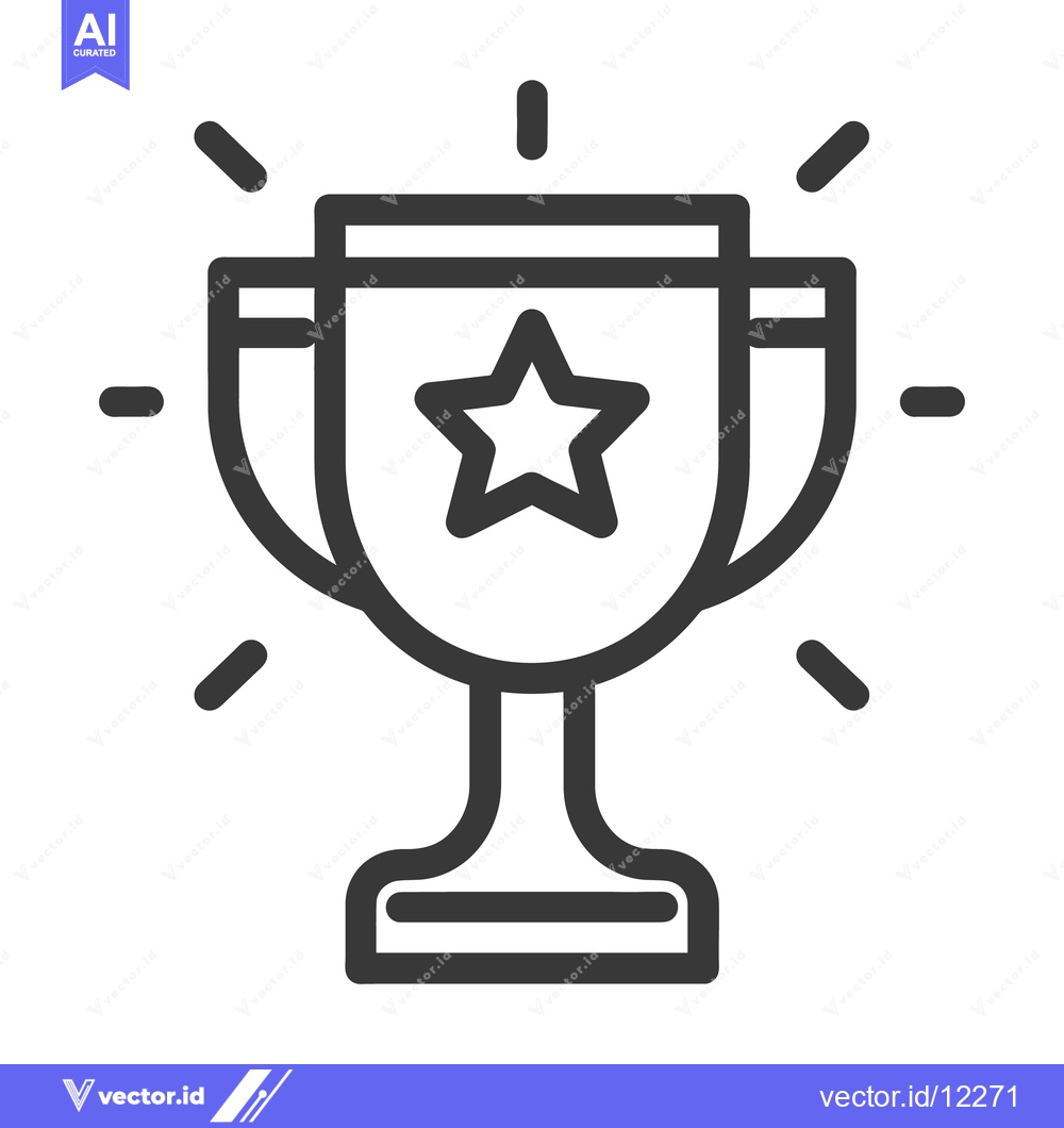 Premium Vector dari A simple graphic illustration of a trophy with a star emblem