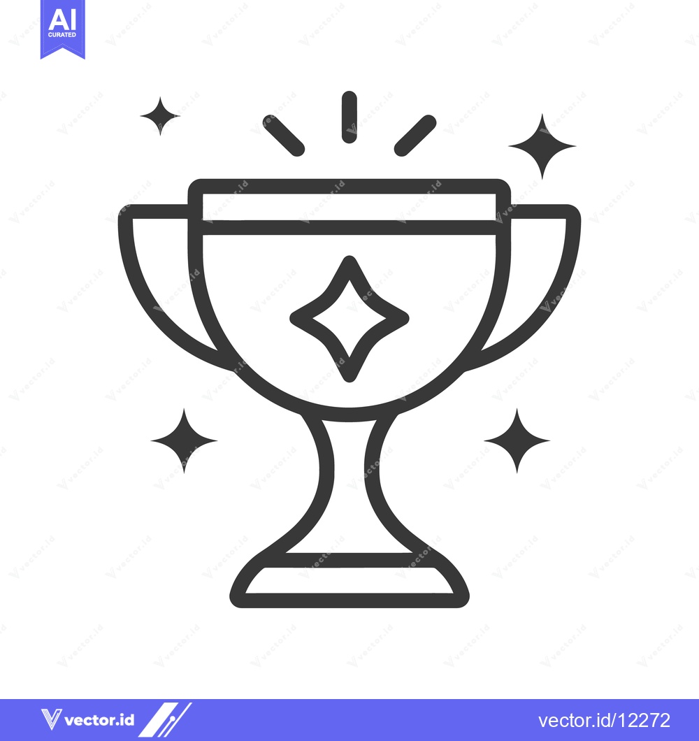 Premium Vector dari An illustrated award trophy design with sparkling star embellishments