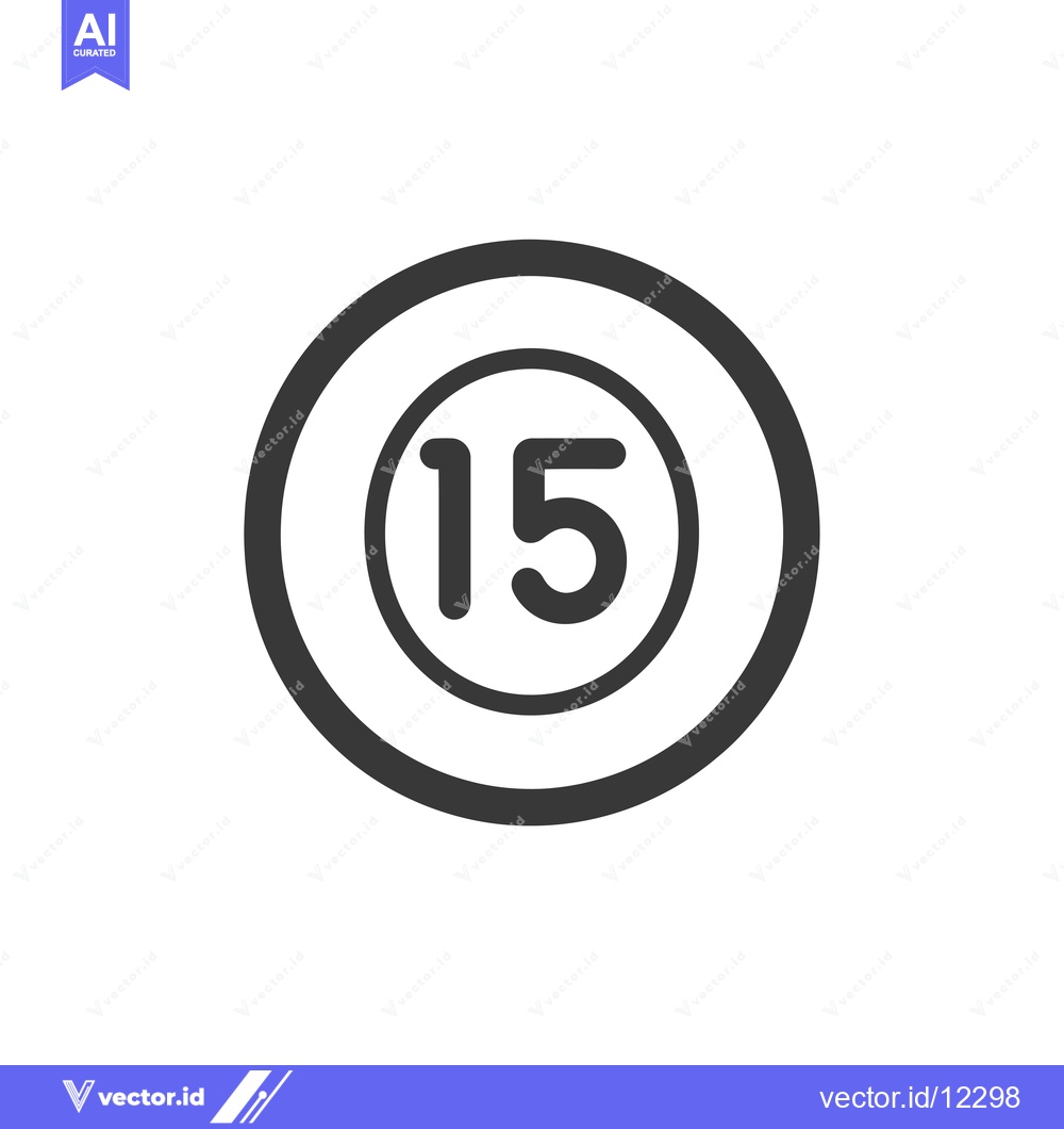 Premium Vector of A Circular Icon with the Number 15 Inside