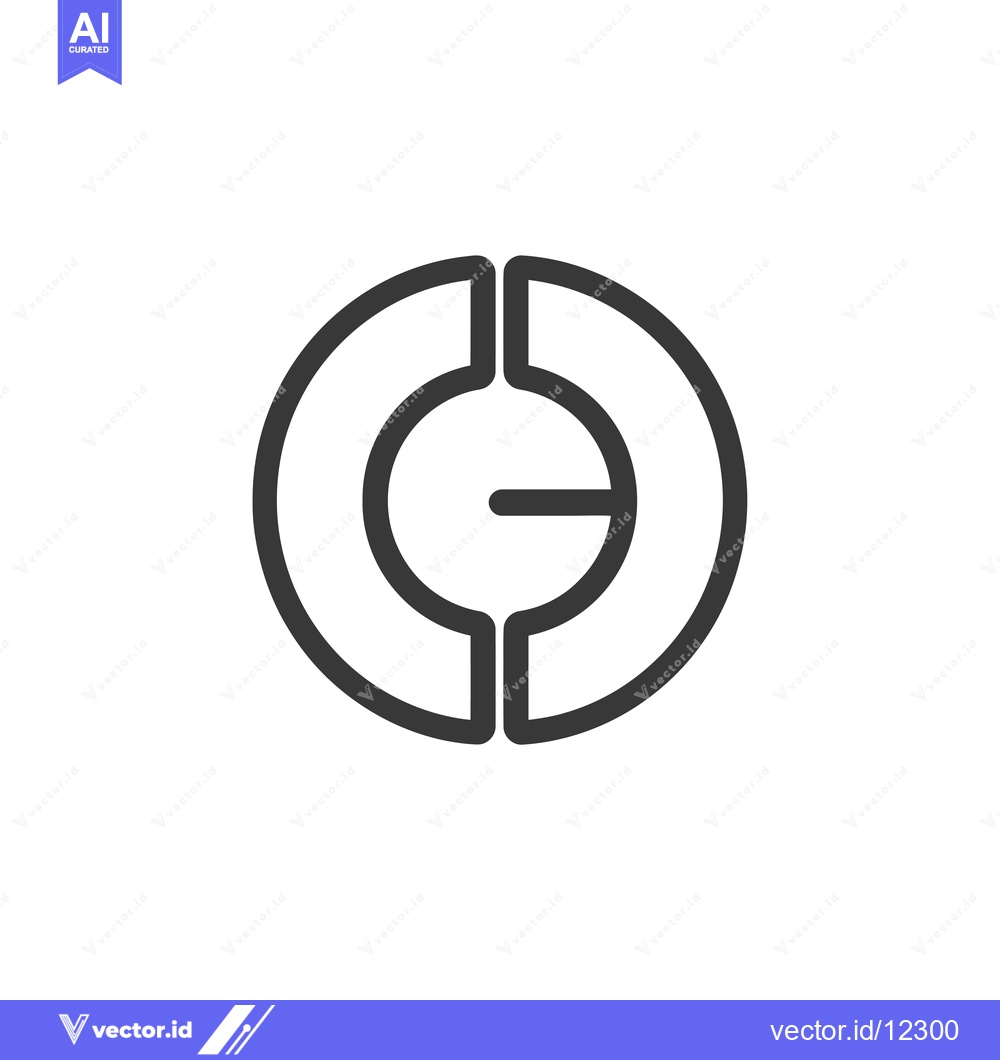 Premium Vector dari A Circular Logo with the Letter E Inside and Split in Half