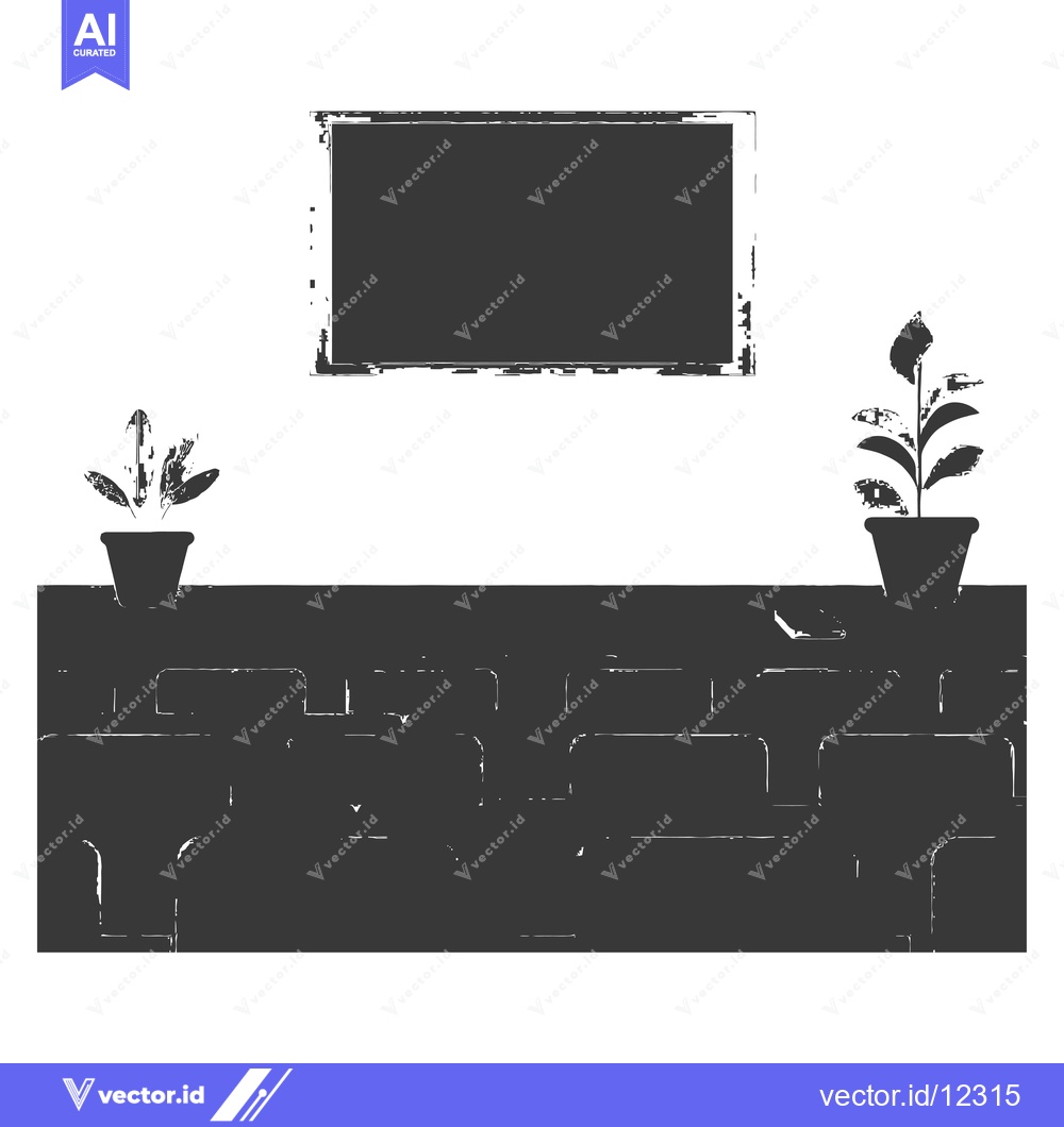 Premium Vector dari A classroom with a chalkboard, desks, and plants