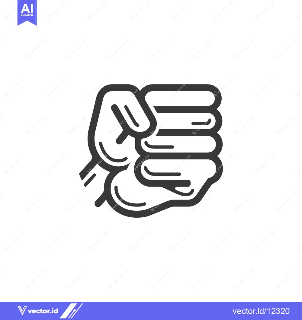 Premium Vector of A clenched fist with outlined details in a minimalist style