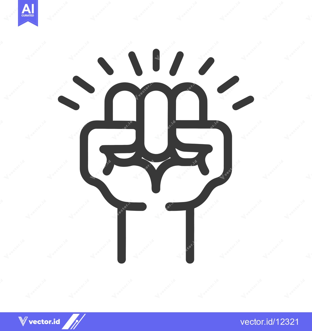 Premium Vector of A clenched fist with radiating lines emanating from it