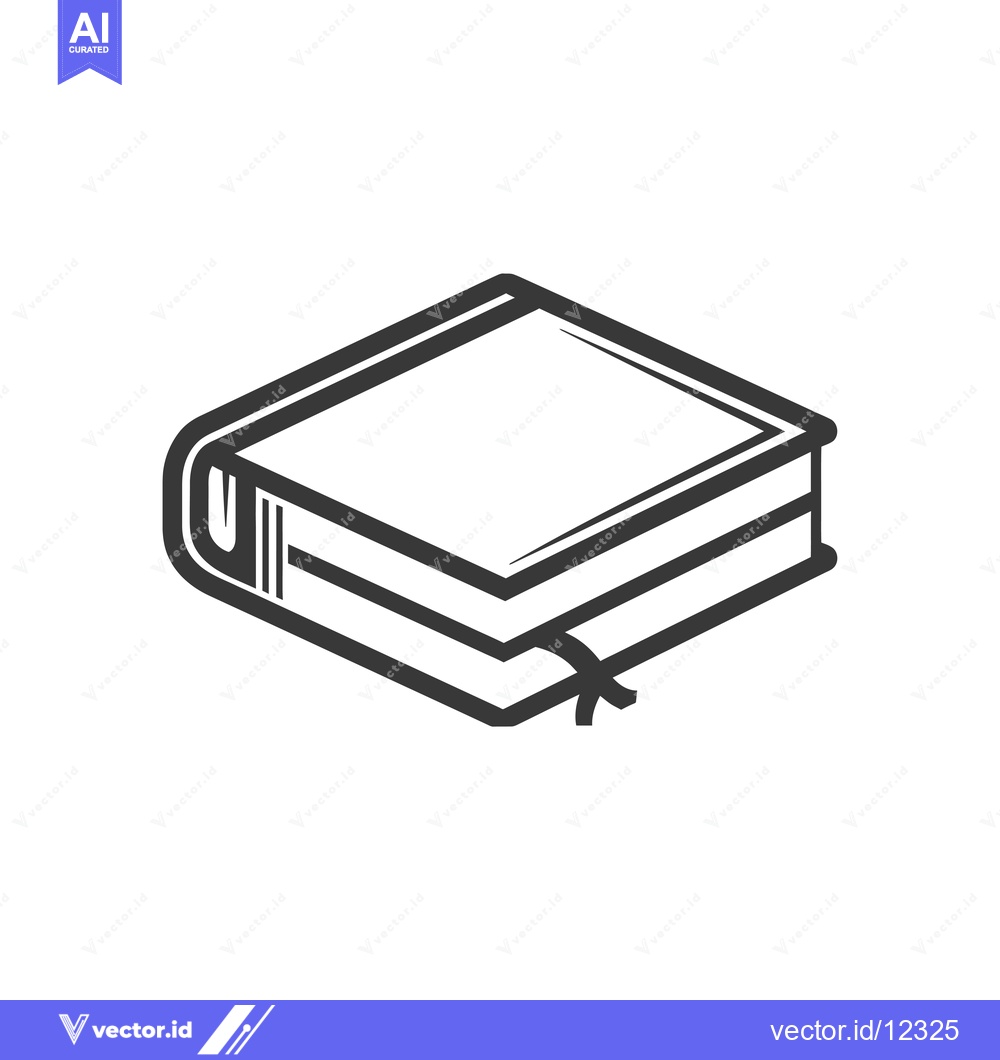 Premium Vector dari A Closed Book with a Bookmark and a Spine