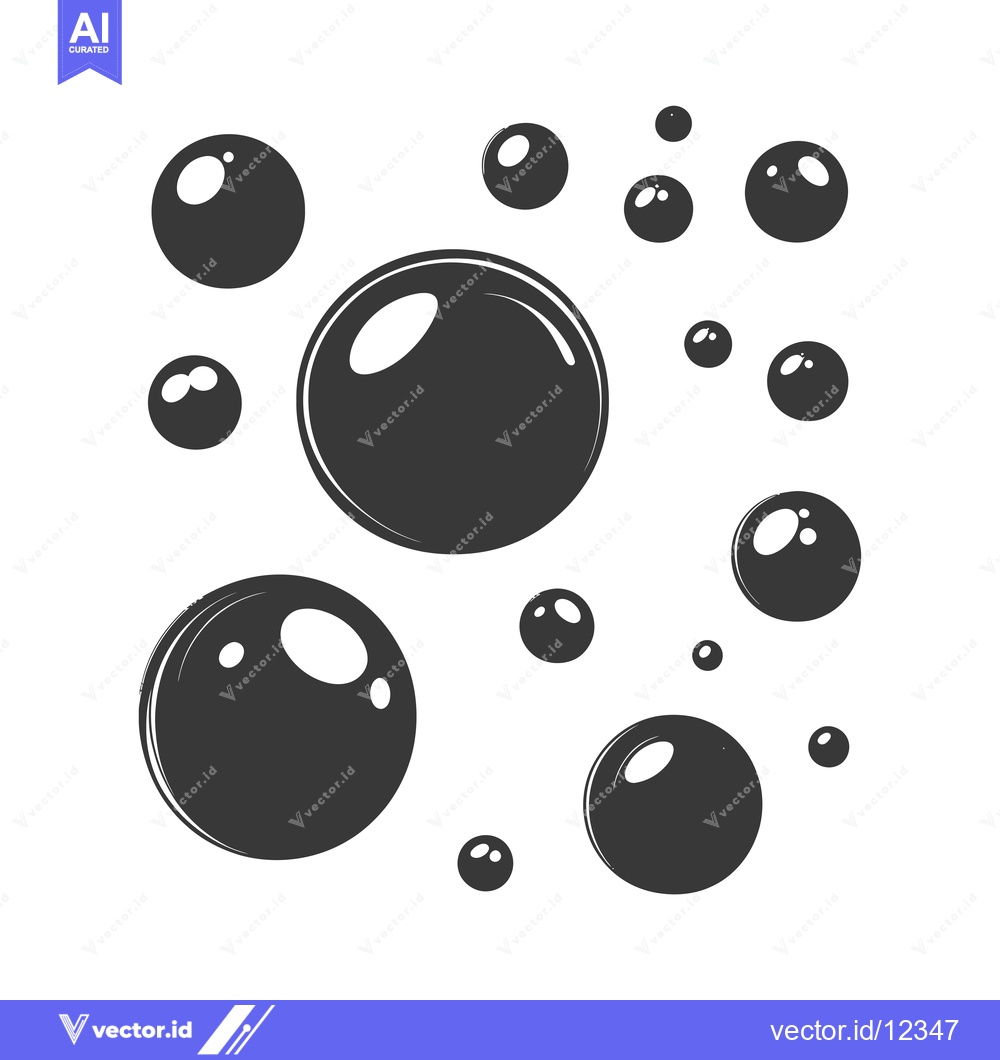Premium Vector of A Cluster of Black Bubbles on a White Background