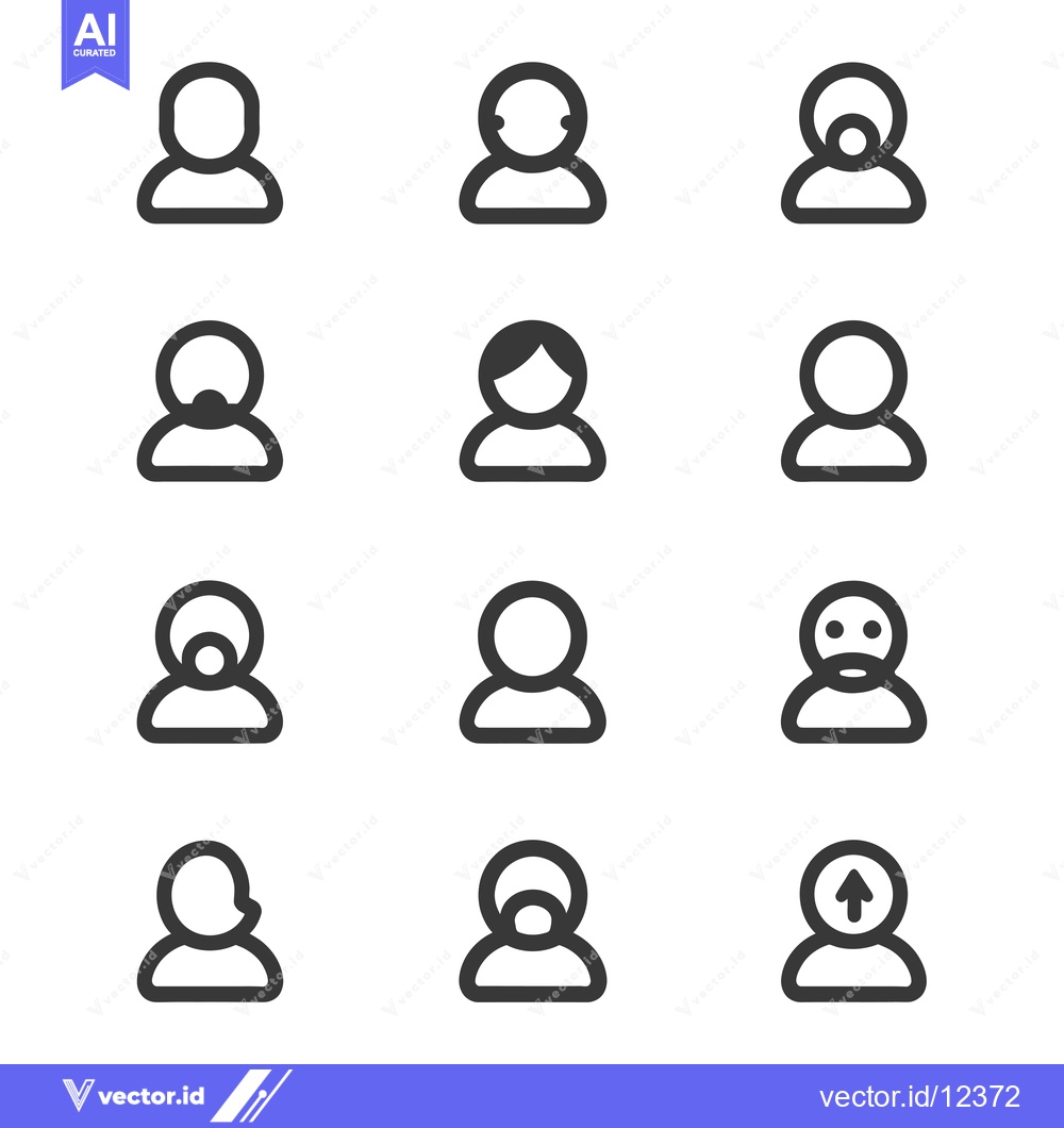 Premium Vector dari A Collection of 12 Diverse User Profile Icons with Different Features