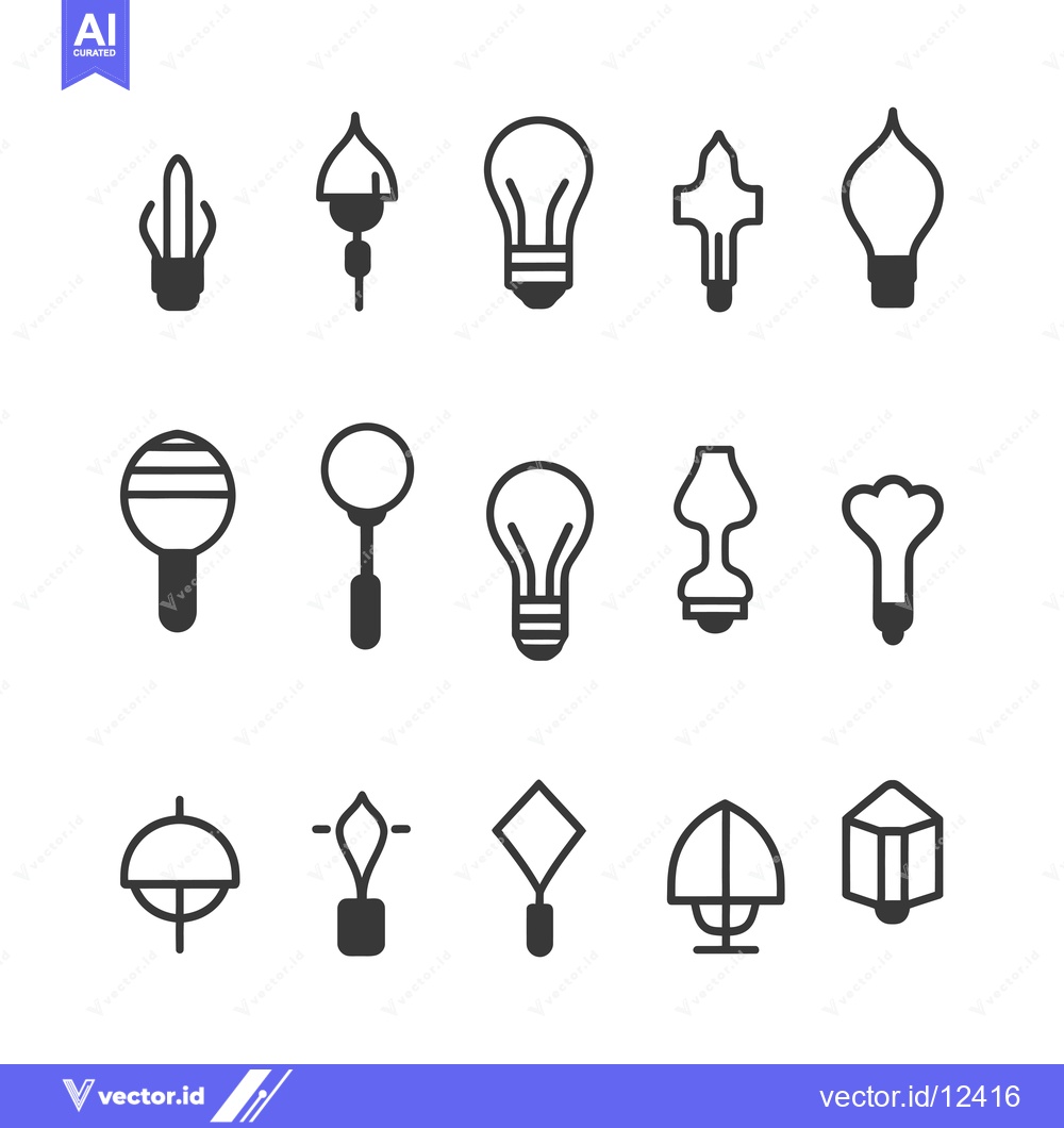 Premium Vector dari A Collection of 15 Unique Lightbulb and Lamp Illustrations