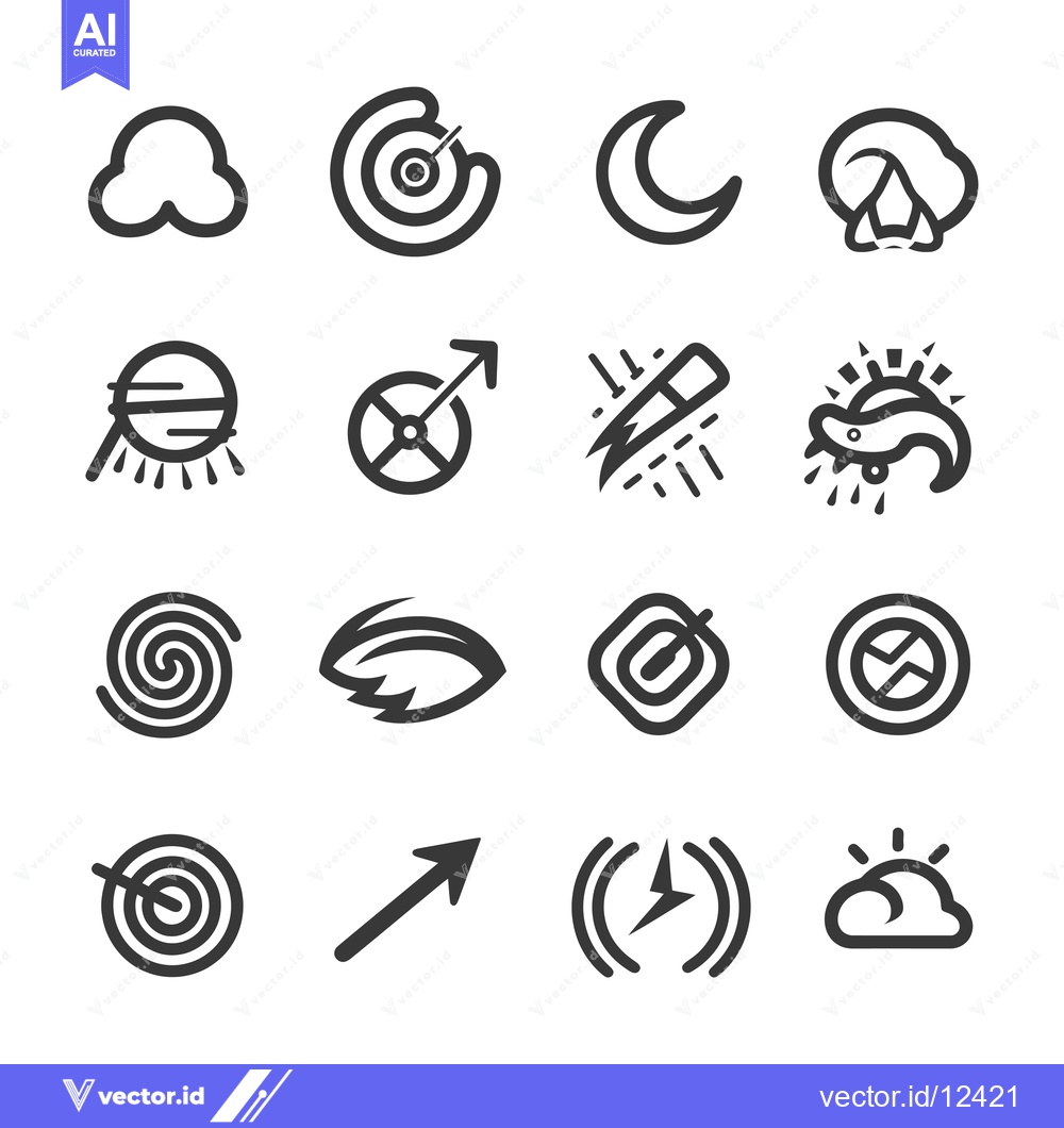 Premium Vector dari A Collection of 16 Abstract Line Art Icons