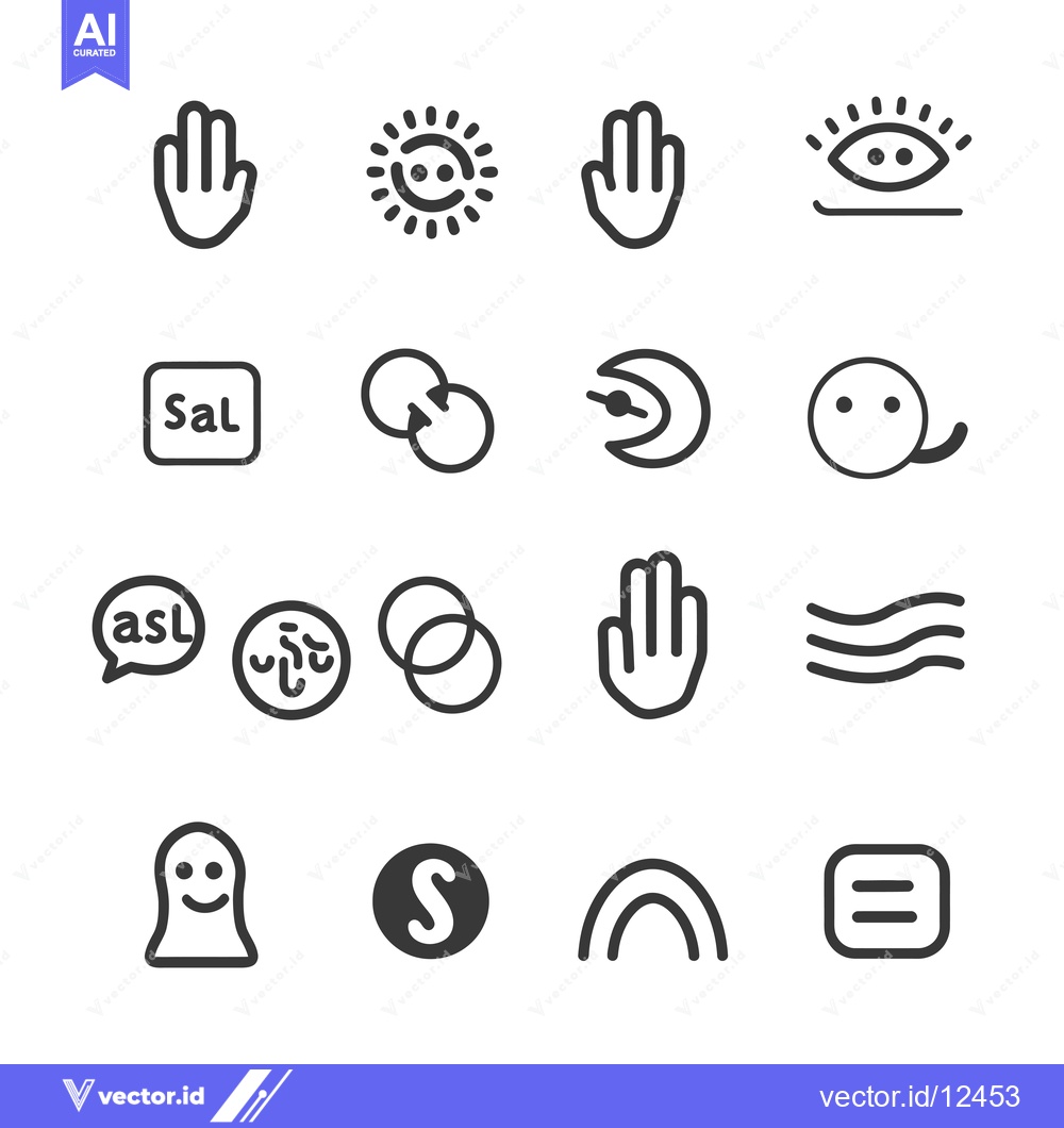 Premium Vector dari A Collection of 16 Hand-Drawn Icons with Various Symbols