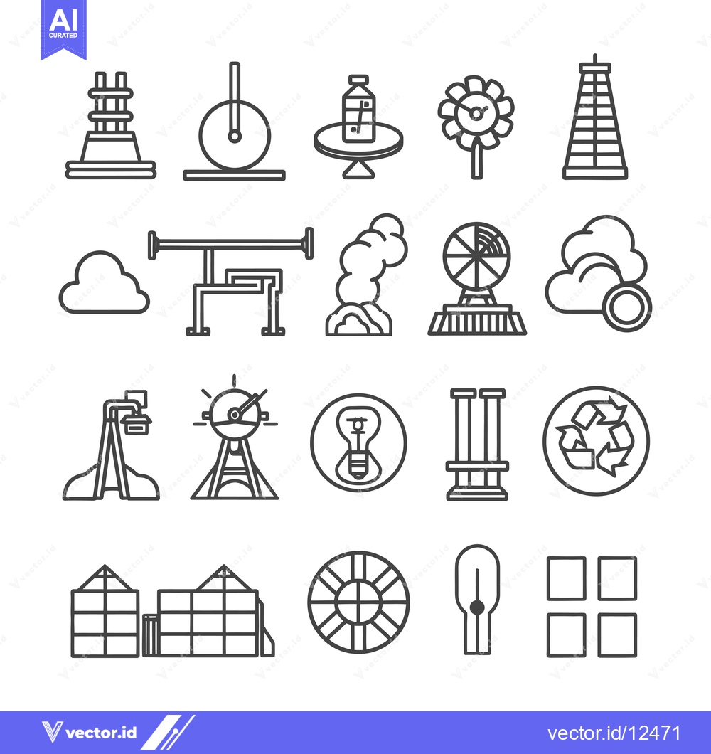 Premium Vector dari A Collection of 16 Line Icons Depicting Various Objects and Concepts