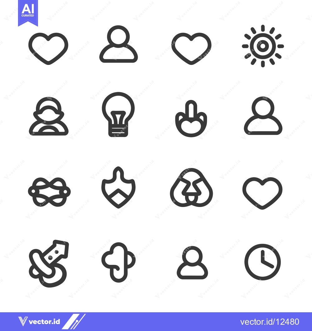 Premium Vector dari A Collection of 16 Simple Black Line Icons