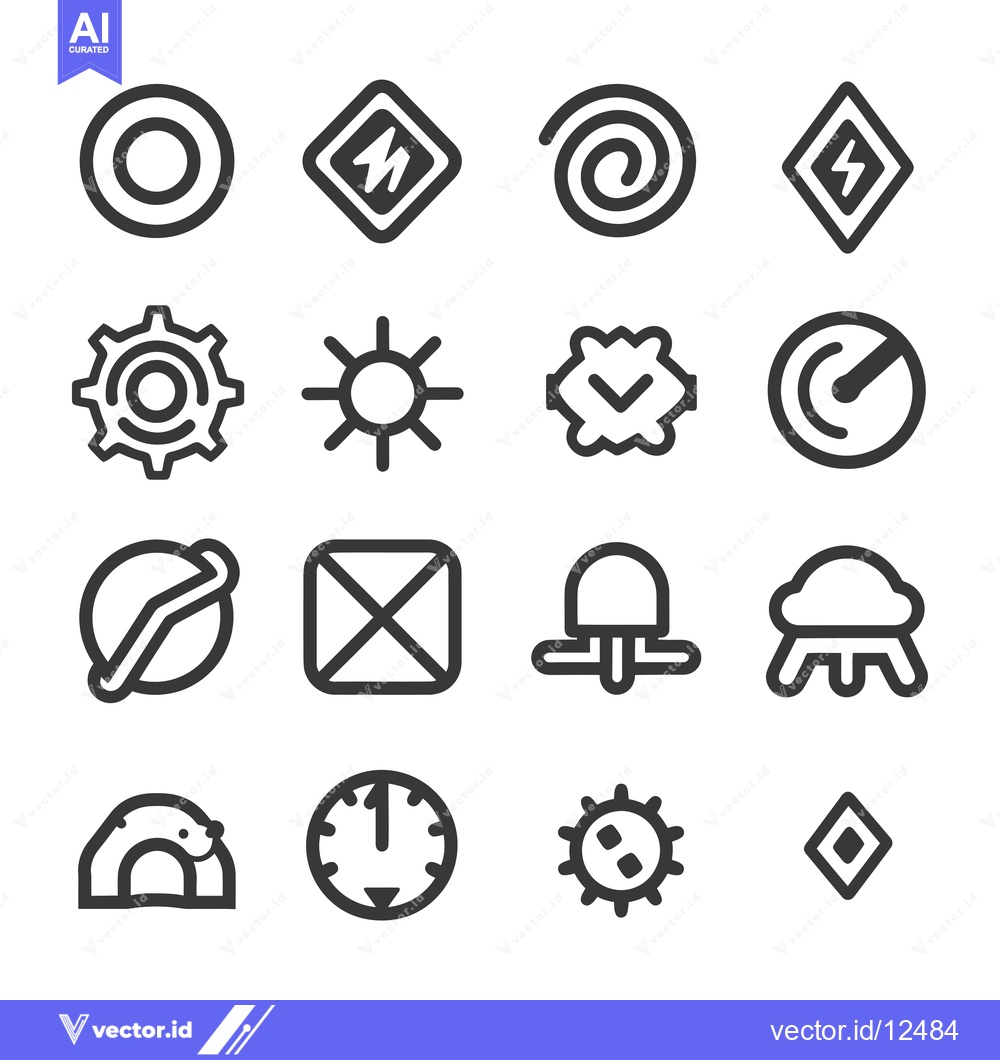 Premium Vector dari A Collection of 16 Simple Line Icons