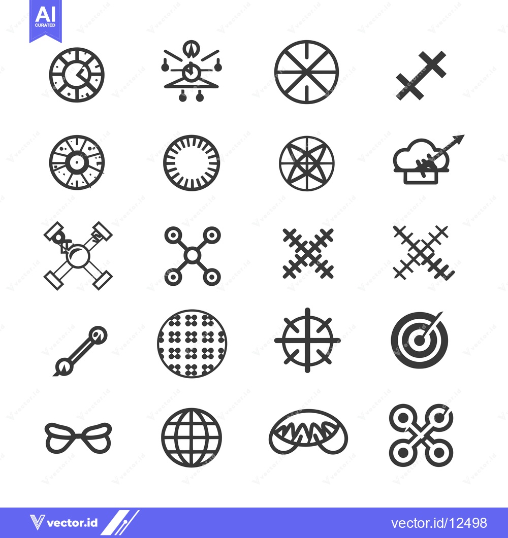 Premium Vector dari A Collection of 18 Abstract Geometric Line Art Icons