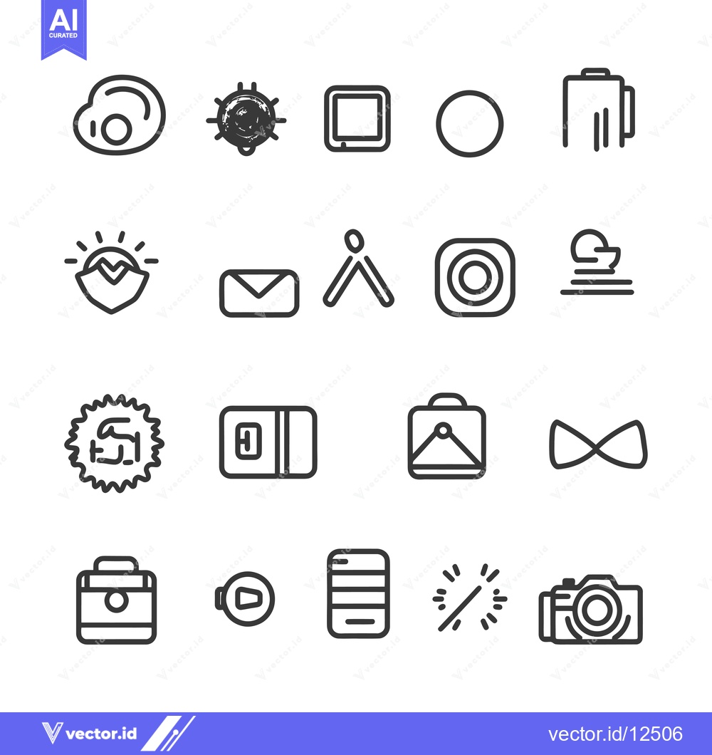 Premium Vector dari A Collection of 18 Outline Icons for Various Applications