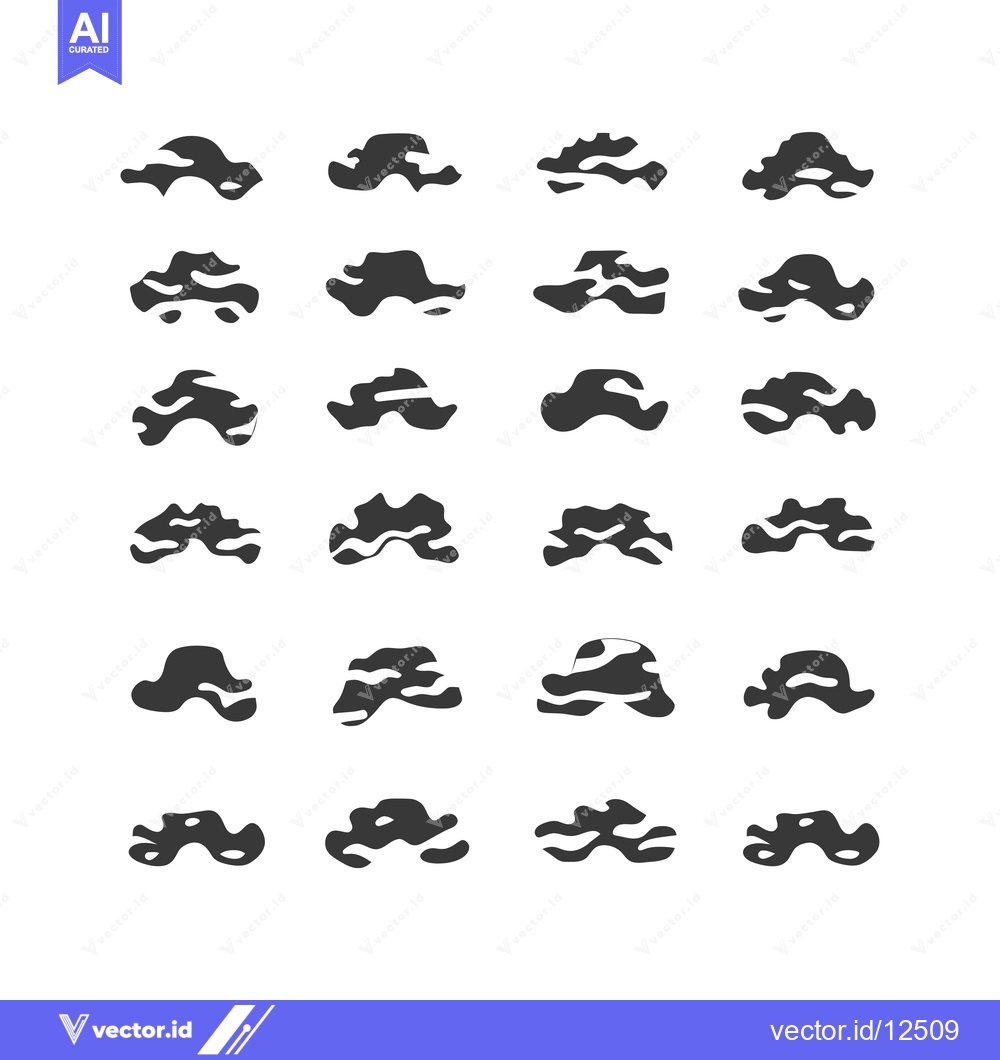 Premium Vector dari A collection of 20 abstract cloud shapes in black