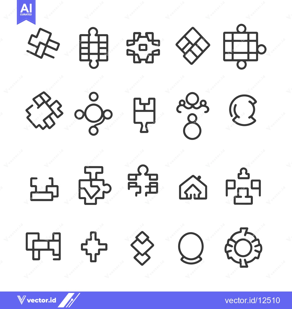 Premium Vector of A collection of 20 abstract geometric icons and symbols