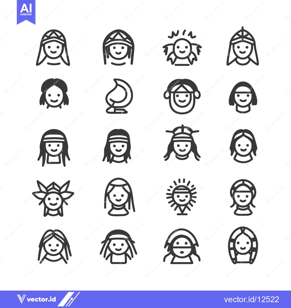 Premium Vector dari A Collection of 20 Black and White Line Art Illustrations of People We
