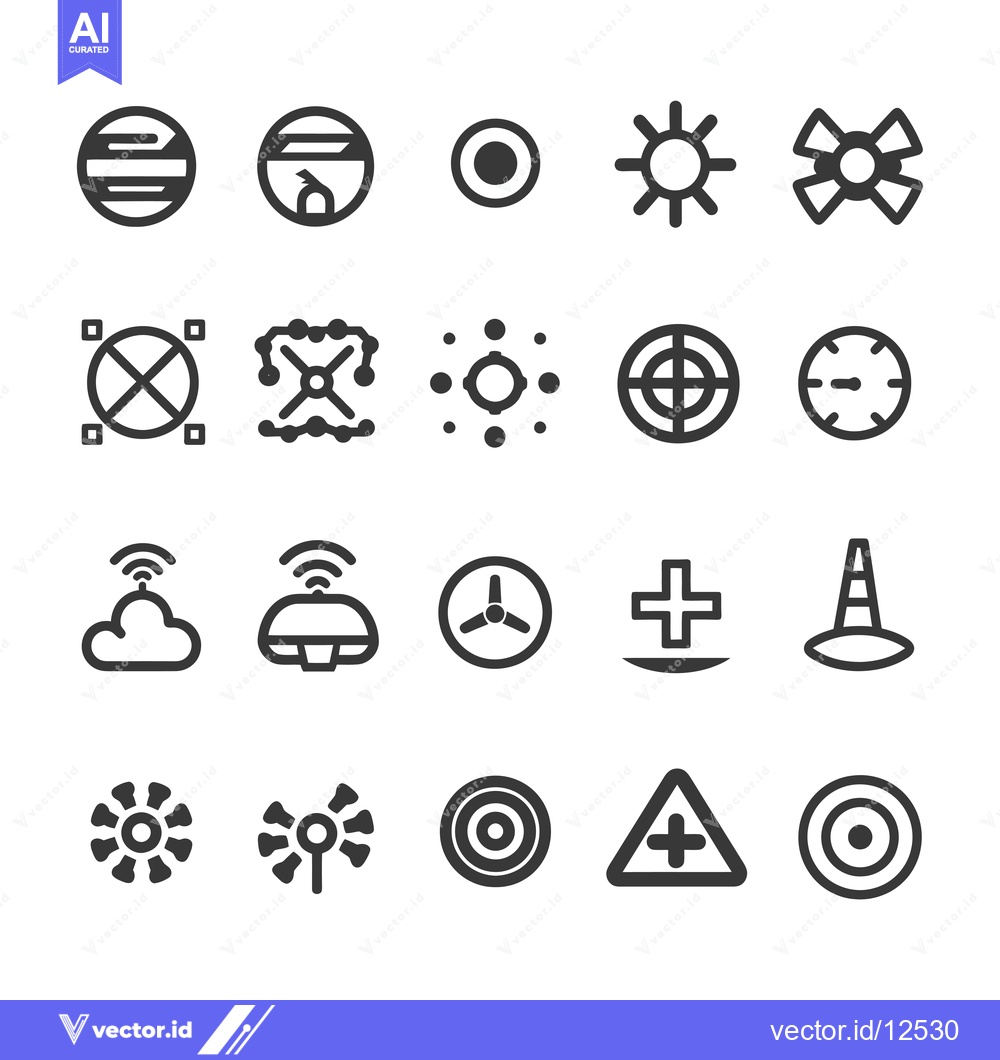 Premium Vector of A collection of 20 circular and radial abstract icons