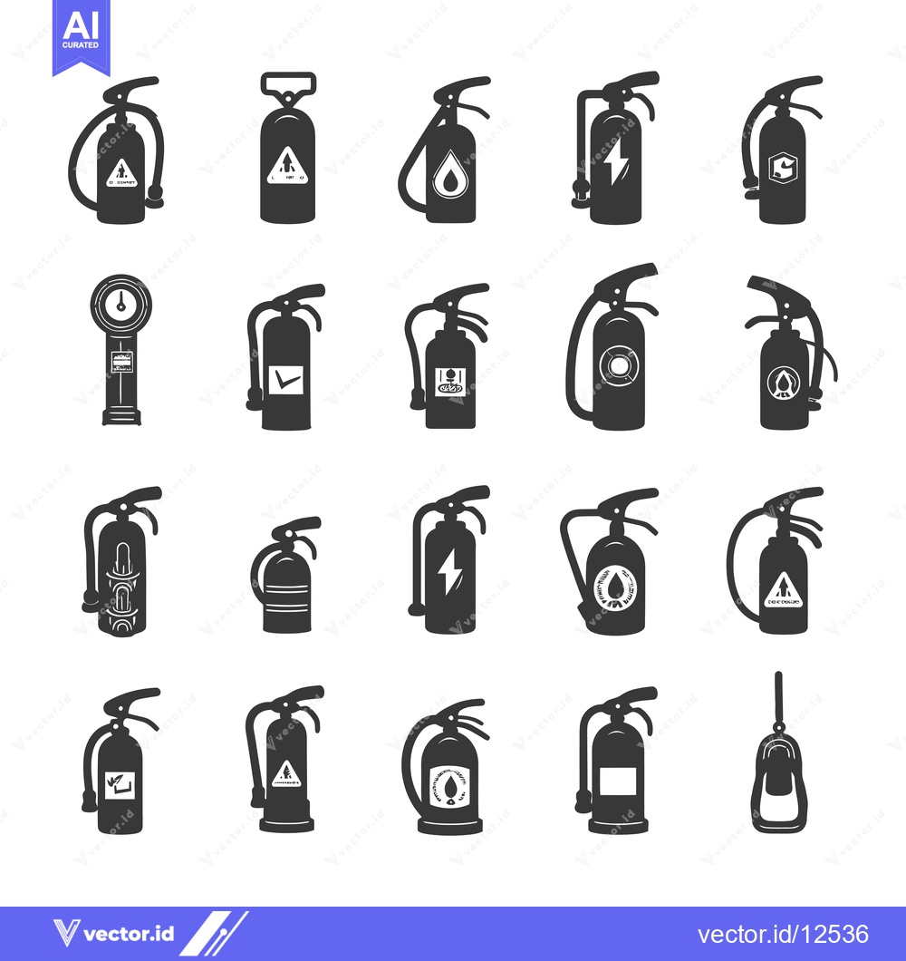 Premium Vector of A Collection of 20 Different Types of Fire Extinguishers