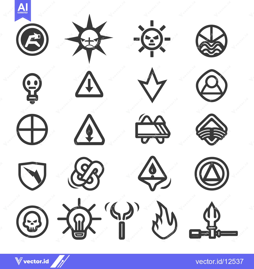Premium Vector of A Collection of 20 Diverse and Stylized Icons
