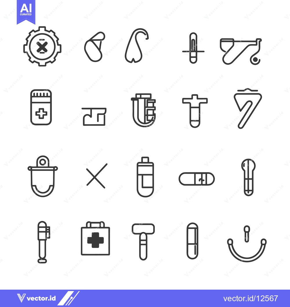 Premium Vector of A Collection of 20 Line Icons Related to Medical and Healthcare