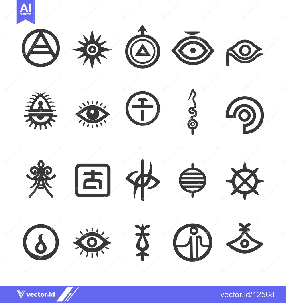Premium Vector dari A Collection of 20 Mystical and Abstract Symbols