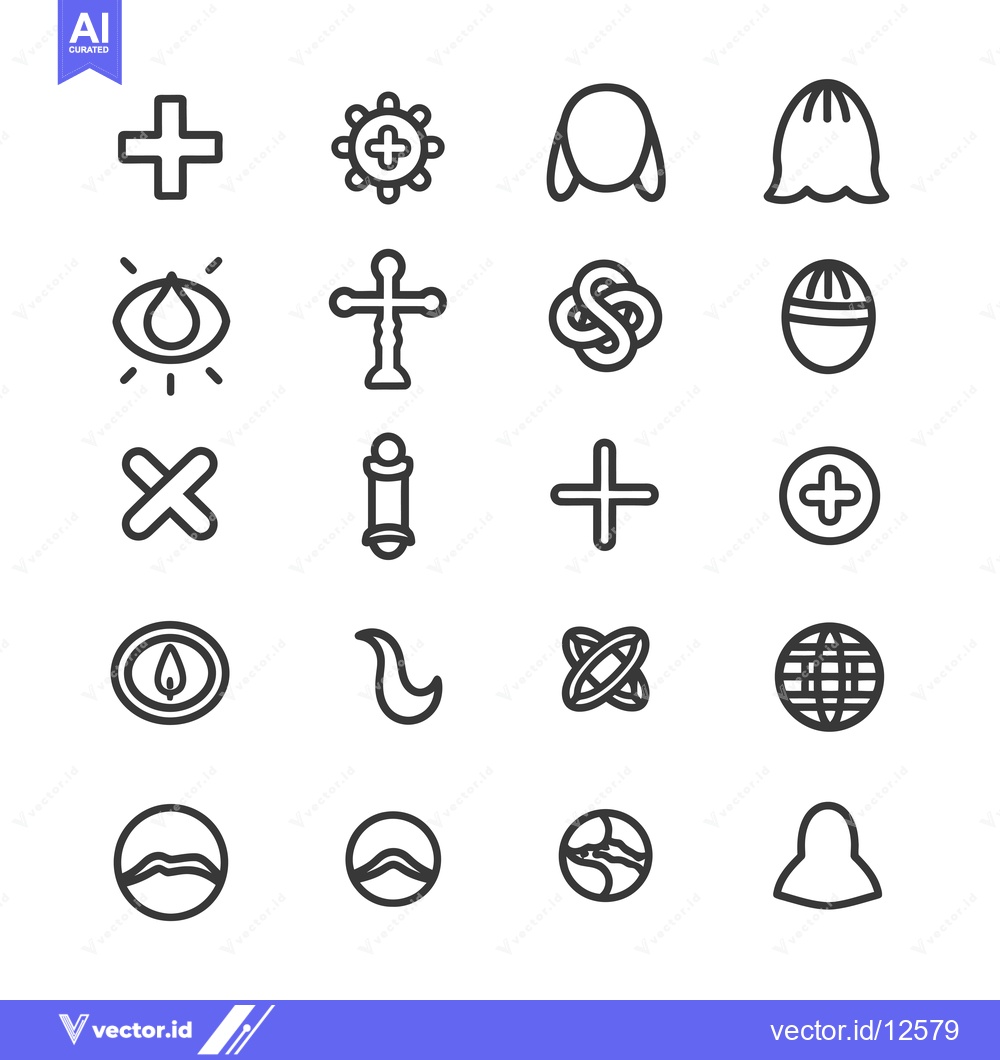 Premium Vector dari A Collection of 20 Simple Line Icons Depicting Symbols and Objects