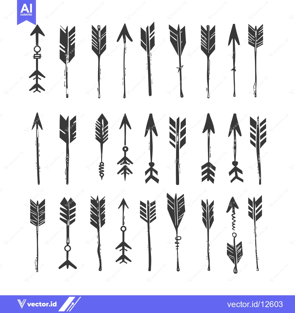 Premium Vector dari A Collection of 24 Hand-Drawn Arrow Designs