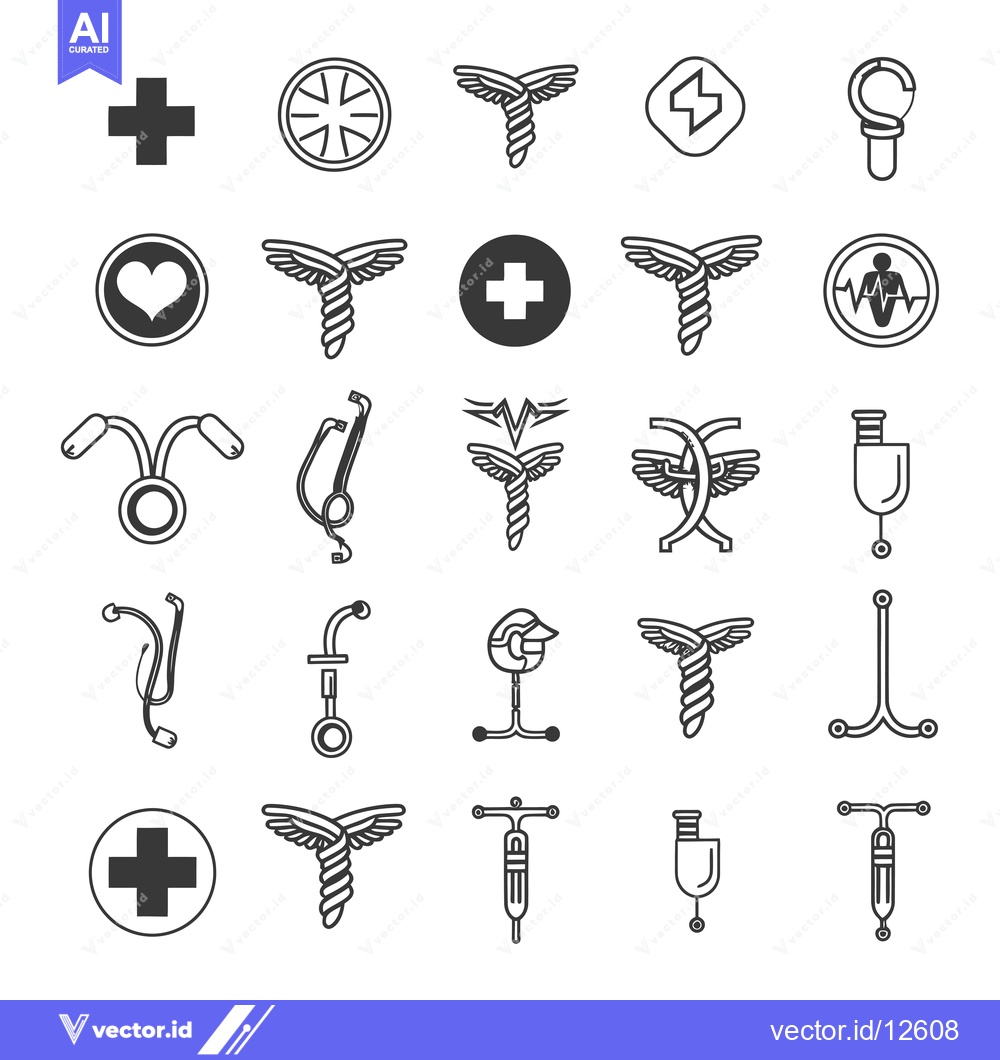 Premium Vector of A Collection of 24 Medical and Healthcare Related Icons