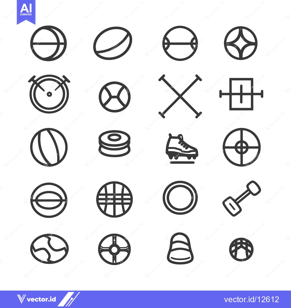 Premium Vector dari A Collection of 24 Sports and Game Related Icons