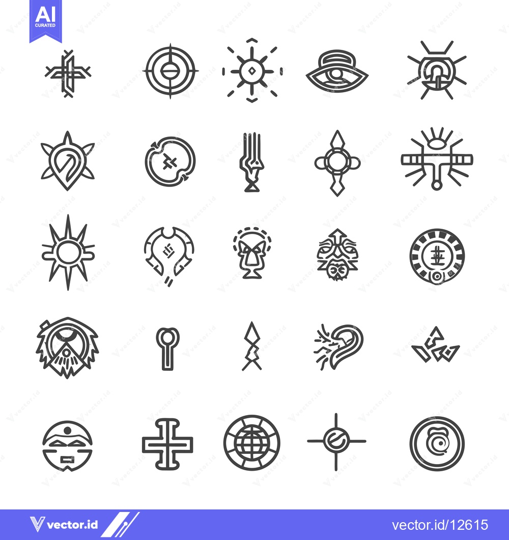 Premium Vector of A Collection of 25 Abstract Geometric Line Art Icons