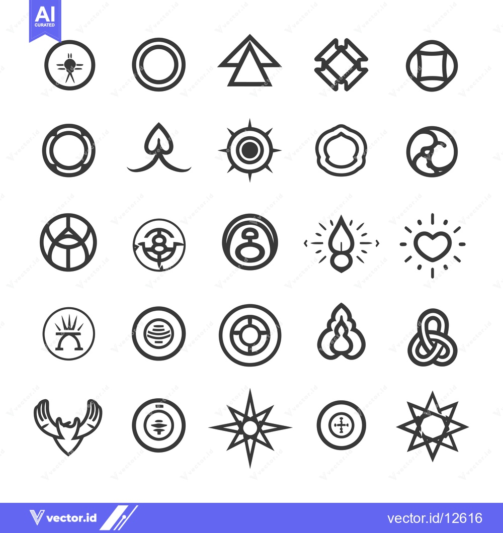 Premium Vector dari A Collection of 25 Abstract Geometric Symbols