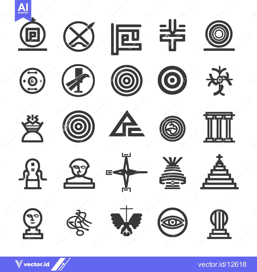 Premium Vector of A Collection of 25 Ancient Egyptian and Greek Symbols