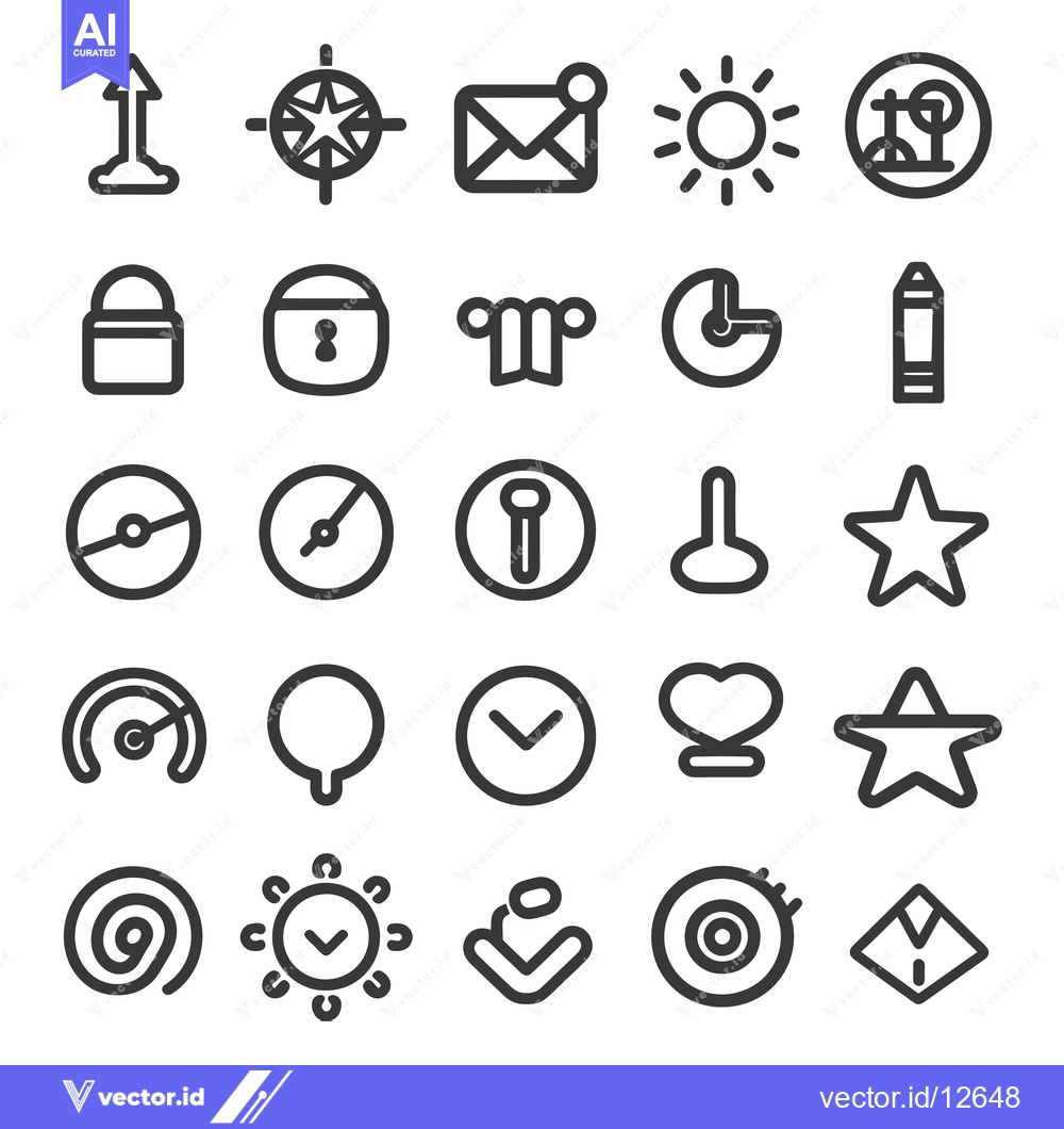 Premium Vector dari A Collection of 25 Diverse Line Icons