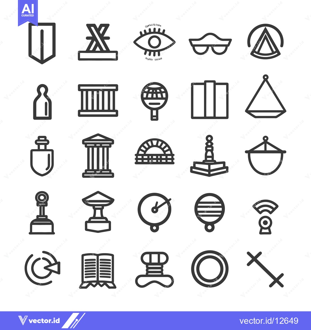 Premium Vector dari A Collection of 25 Diverse Line Icons in Black and White