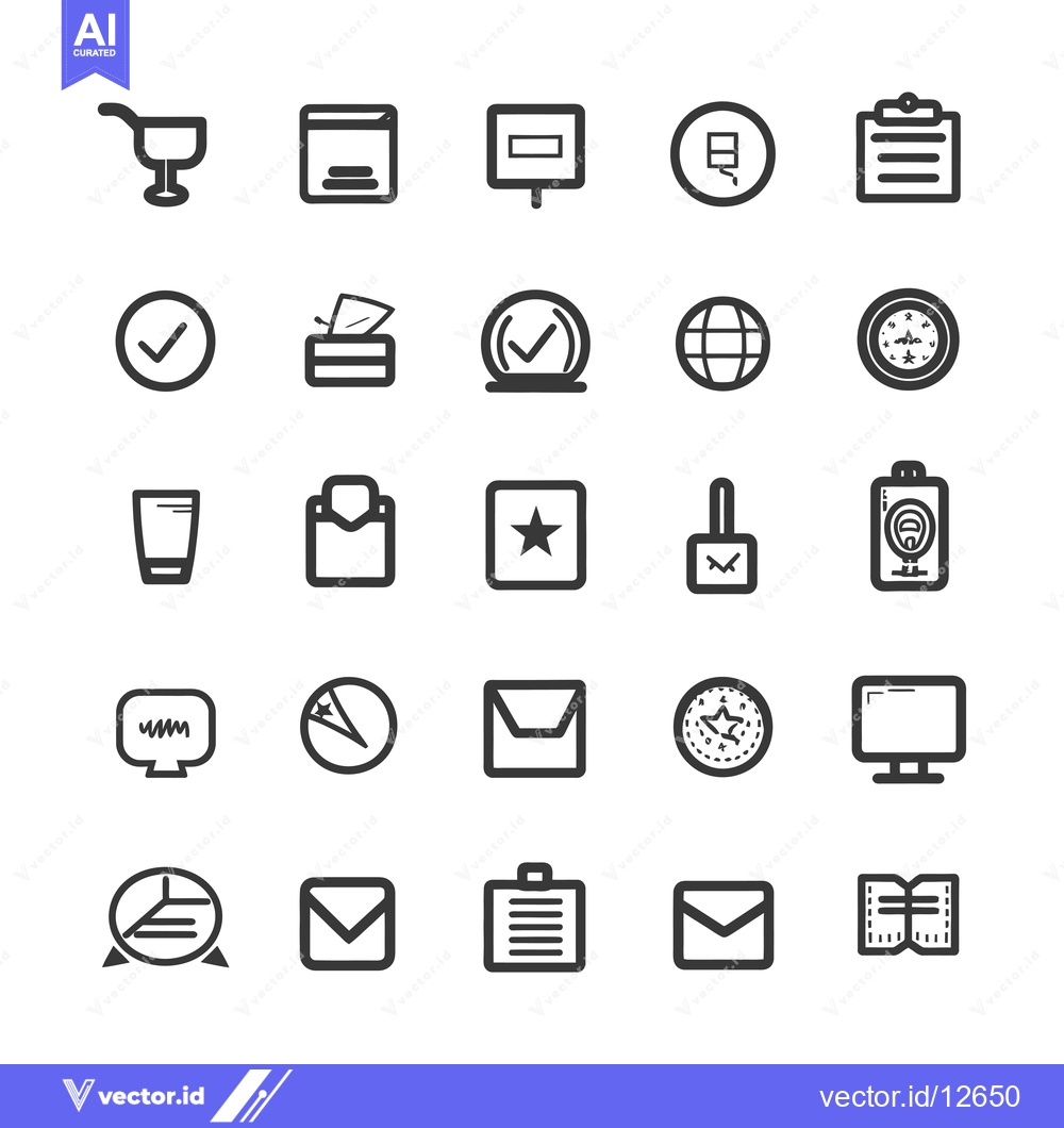 Premium Vector of A Collection of 25 Diverse Outline Icons