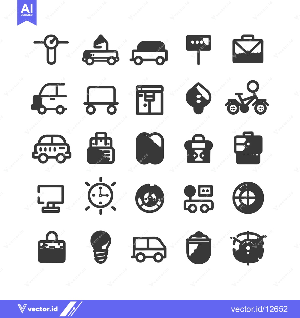 Premium Vector dari A Collection of 25 Hand-Drawn Black and White Icons