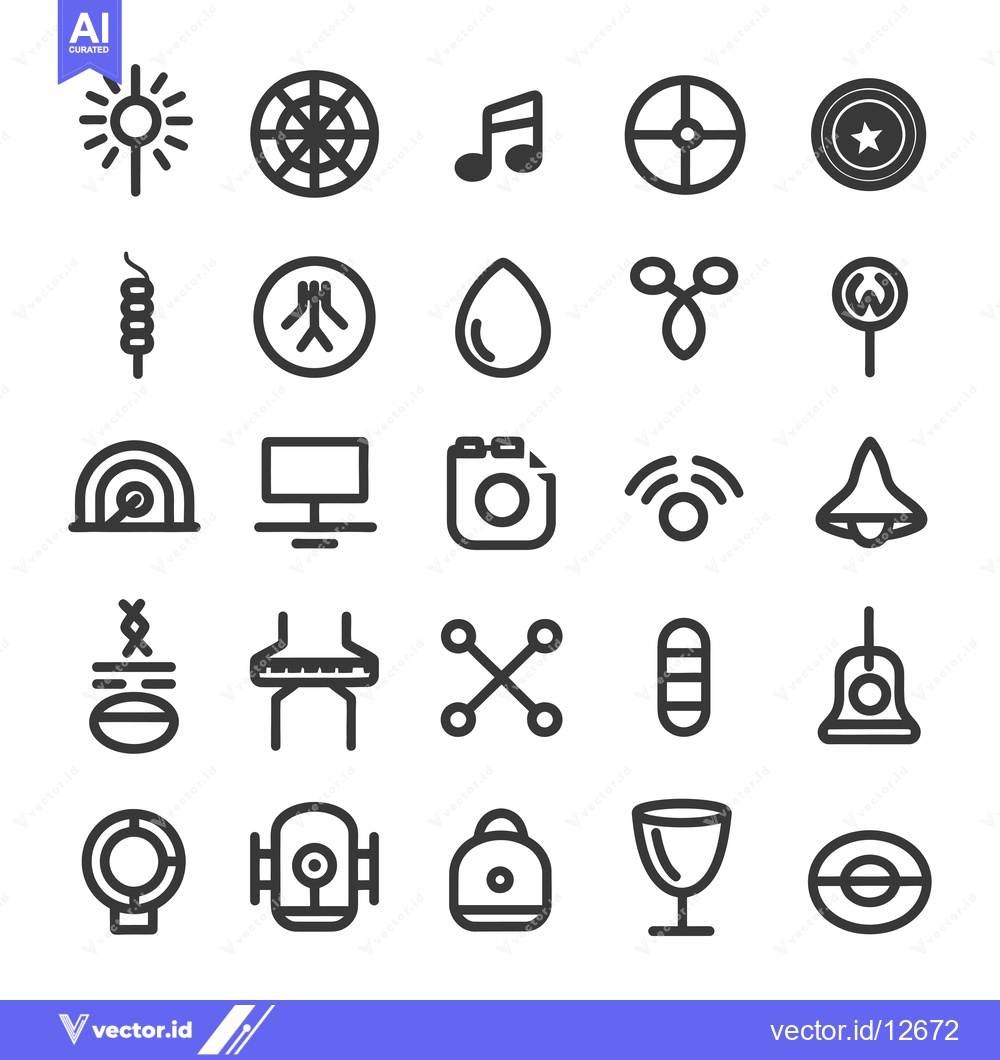 Premium Vector of A Collection of 25 Line Icons Depicting Diverse Concepts