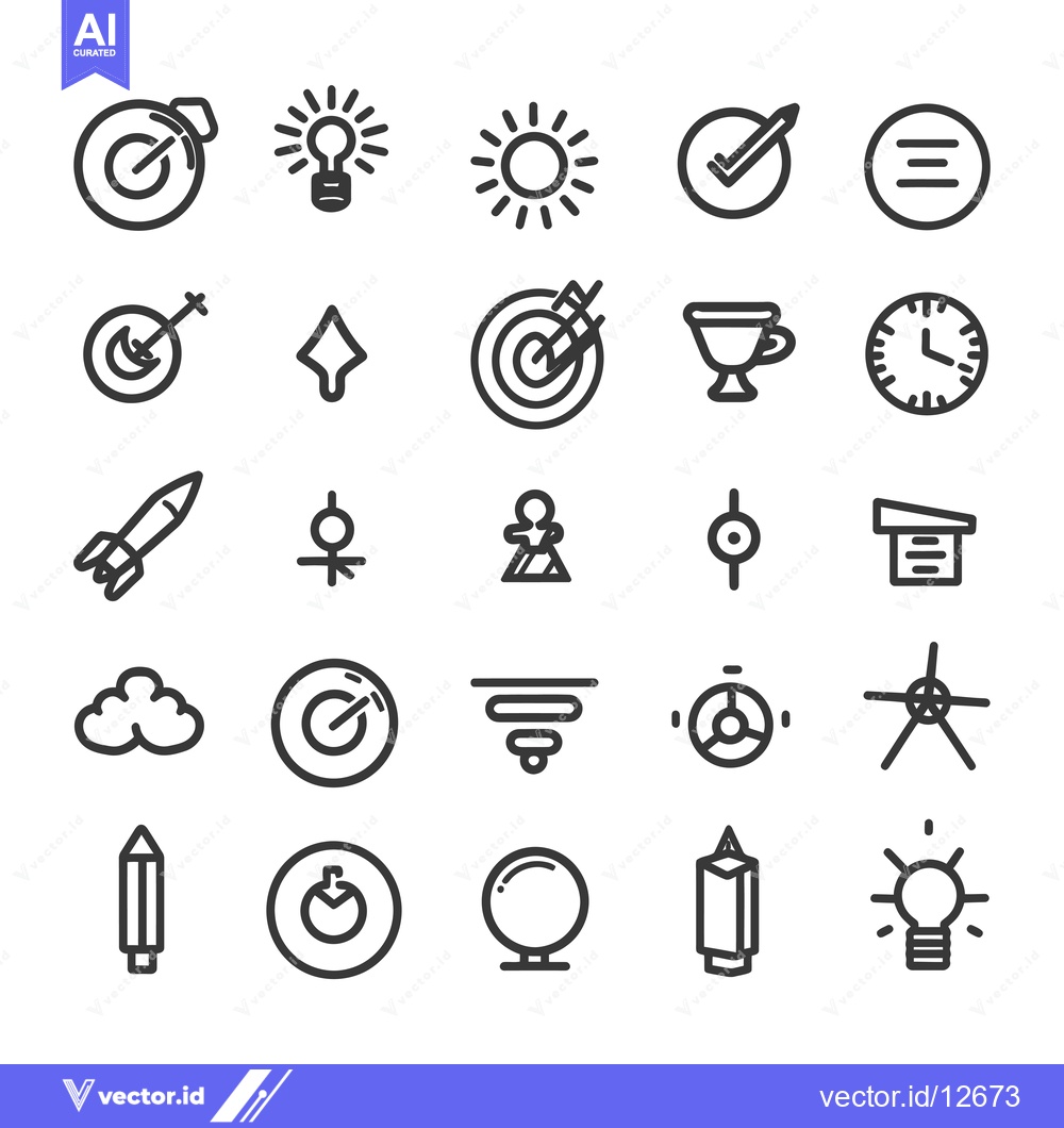 Premium Vector dari A Collection of 25 Line Icons Depicting Various Concepts
