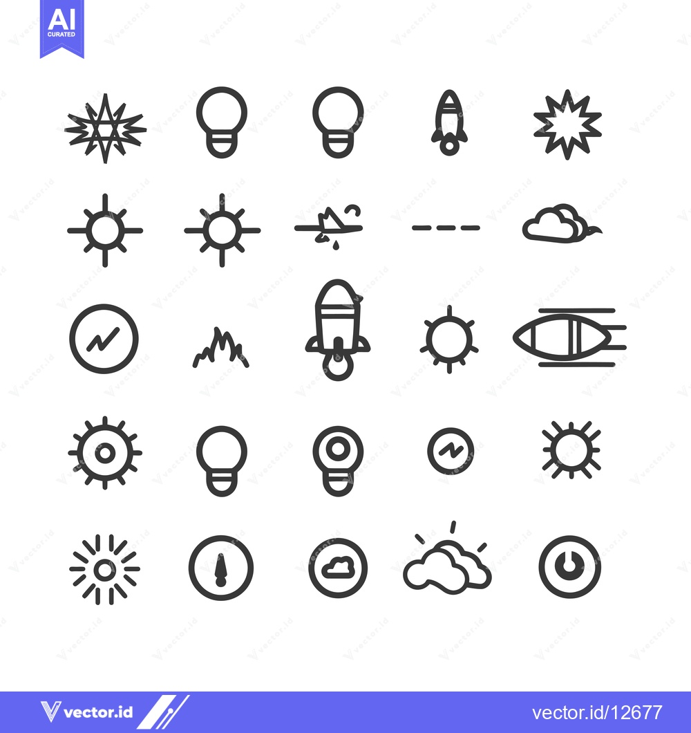 Premium Vector of A Collection of 25 Line Icons Representing Different Concepts