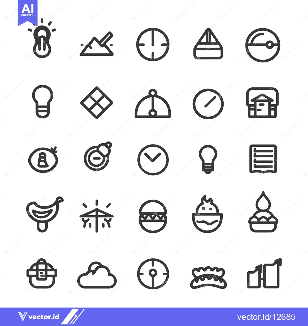 Premium Vector dari A Collection of 25 Outline Icons Depicting Various Concepts
