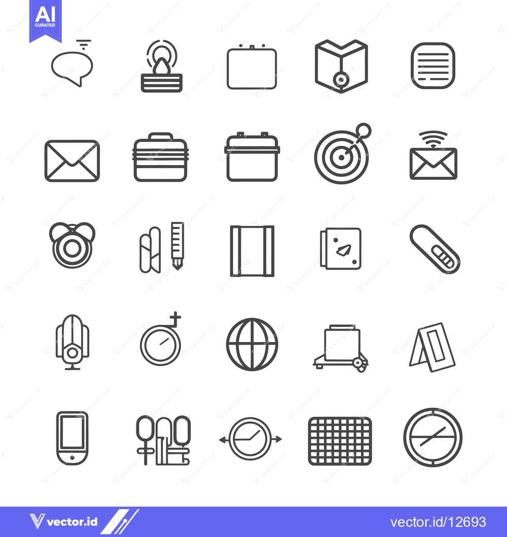 Premium Vector of A Collection of 25 Simple Line Icons