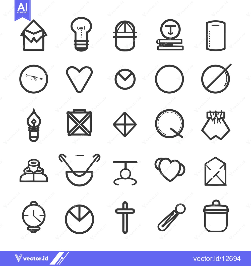Premium Vector dari A Collection of 25 Simple Line Icons