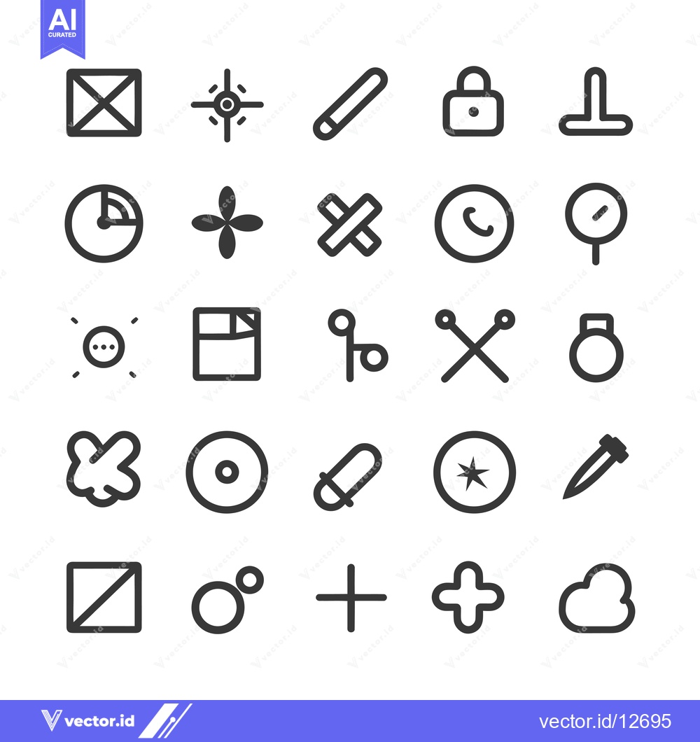 Premium Vector dari A Collection of 25 Simple Line Icons for User Interface Design