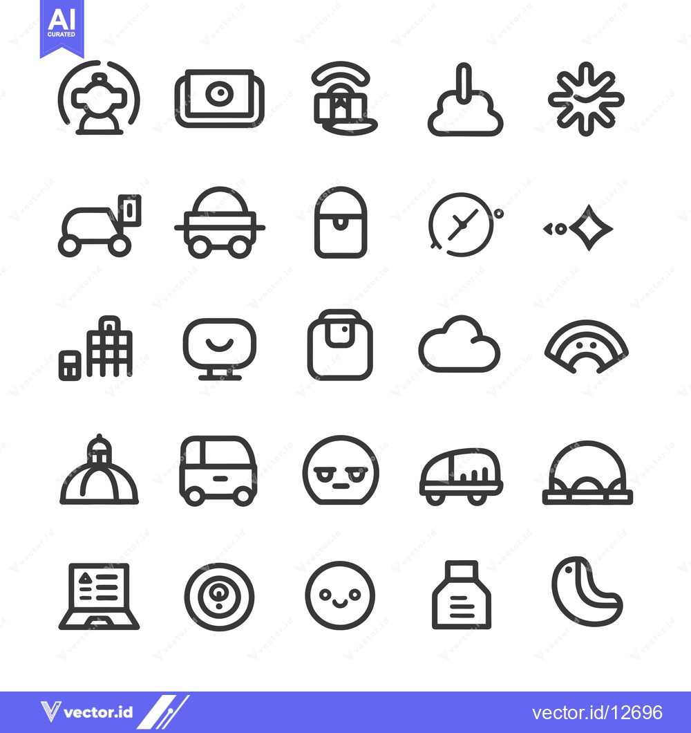 Premium Vector dari A Collection of 25 Simple Line Icons in Black and White
