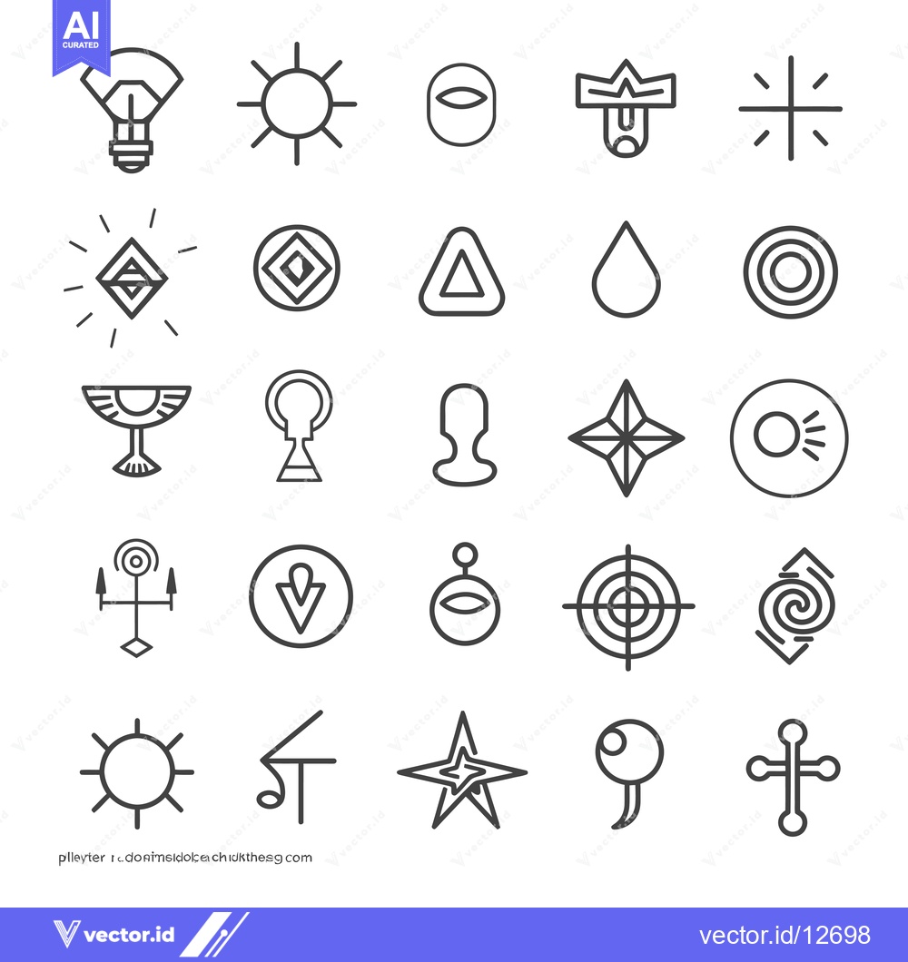 Premium Vector of A Collection of 25 Symbolic Line Art Icons