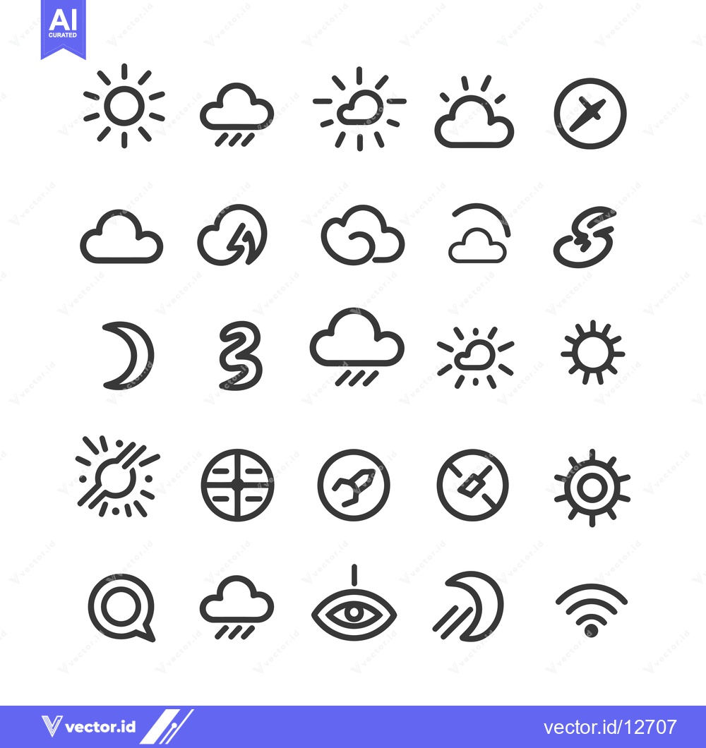 Premium Vector dari A Collection of 25 Weather, Navigation, and Other Icons